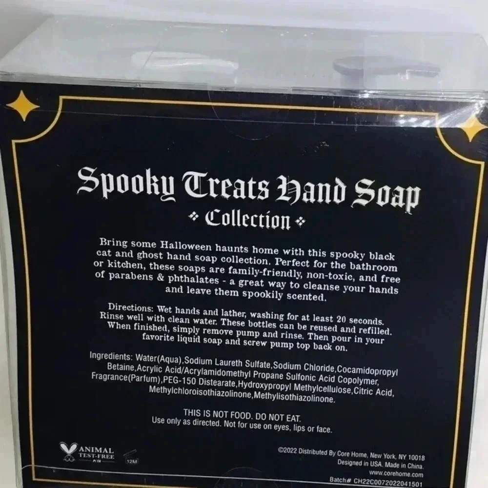 Maison De Base Spooky Treats Hand Soap Collection, Black Cat & Ghost‎ Halloween
